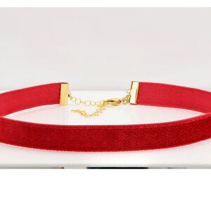 Red Velvet Choker Japanese velvet Adjustable Necklace red Chokers (#58)